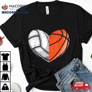 Love Basketball And Volleyball Heart Lover Sports Tshirt