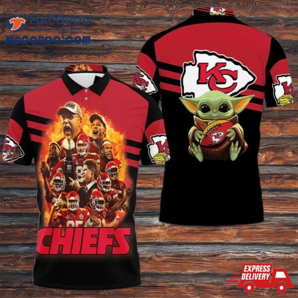 Master Yoda Kansas City Chiefs Logo Afc West Champions Division Super Bowl 2021 3D Polo Shirt