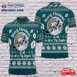 Merry Christmas Philadelphia Eagles To All And A Fly Ea 3D Polo Shirt