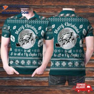 Merry Christmas Philadelphia Eagles To All And A Fly Ea Polo Shirt