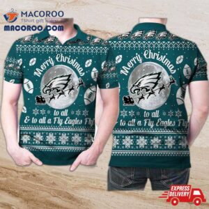 Merry Christmas Philadelphia Eagles To All And A Who Gift For Fan Polo Shirt