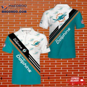 Miami Dolphins Button Up Polo Shirt Gifts For Fans