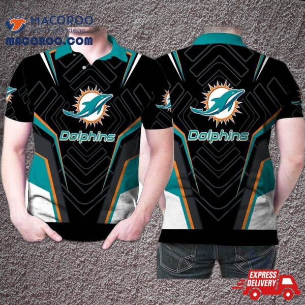 Miami Dolphins Logo All Over 3D Printed Gift For Fan Polo Shirt