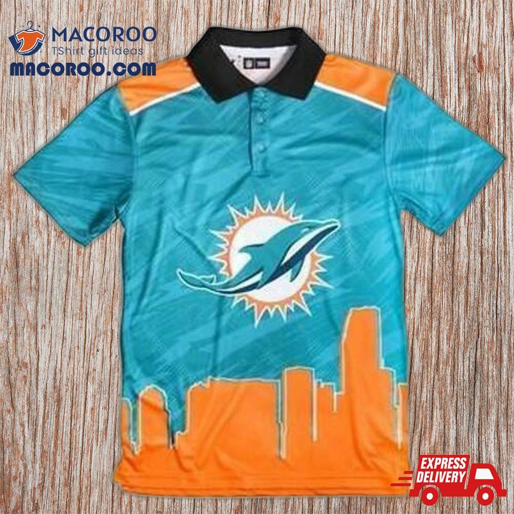 Miami Dolphins Thematic Polyester Polo Shirt 3D All Over Print Shirt3924 Miami Dolphins Thematic Polyester Polo Shirt 3D All Over Print Shirt3924
