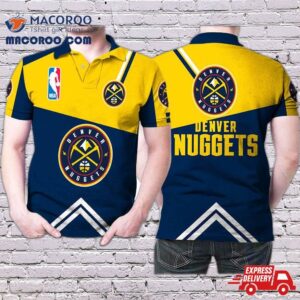 Nba Denver Nuggets Logo Pattern 3D Designed For Fans Lovers Polo Shirt All Over Print T-Shirt