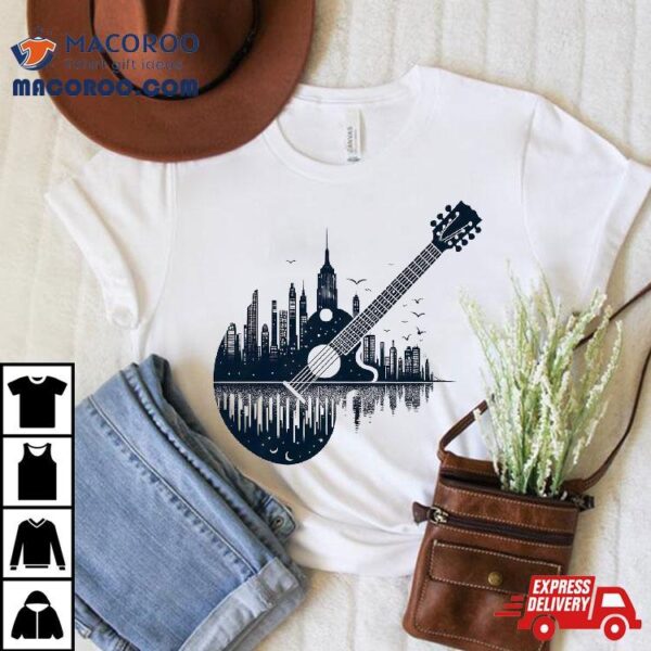 New York City Skyline Guitar For Adults – Unisex Shirt