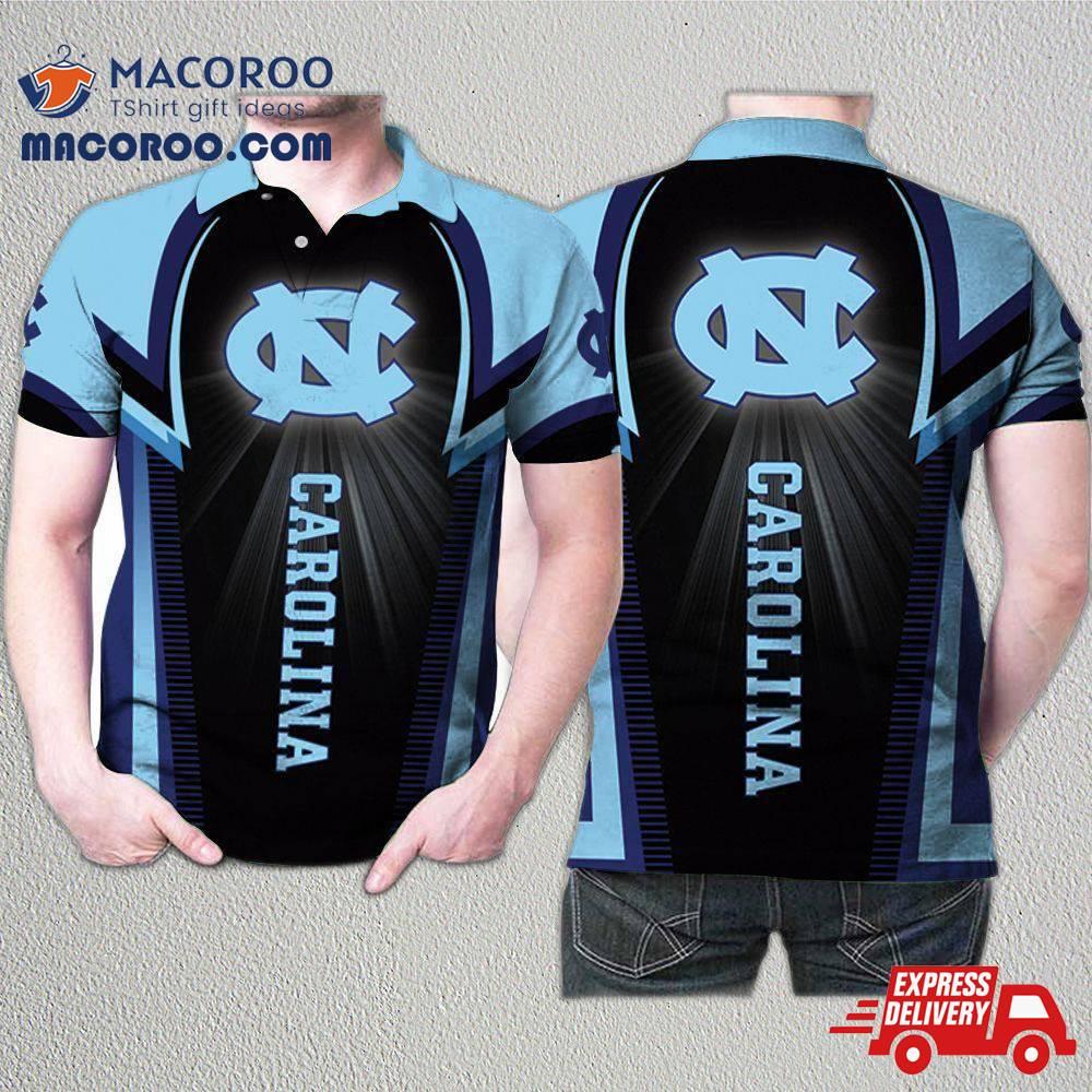 North Carolina Tar Heels Bright Light Logo 3D Printed Gift For Fan Polo North Carolina Tar Heels Bright Light Logo 3D Printed Gift For Fan Polo