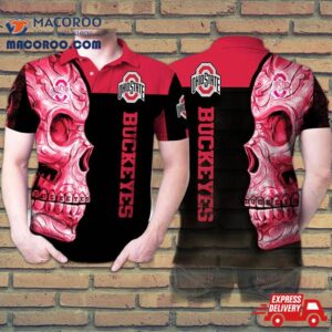 Ohio State Buckeyes Sugar Skull Flowers 3D Printed Gift For Fan Polo