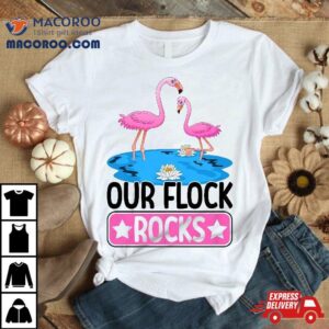 Our Flock Rocks Flamingo Family Summer Vacation Matching Tshirt