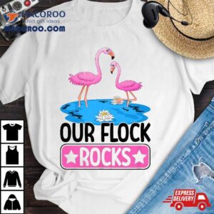 Our Flock Rocks Flamingo Family Summer Vacation Matching Tshirt