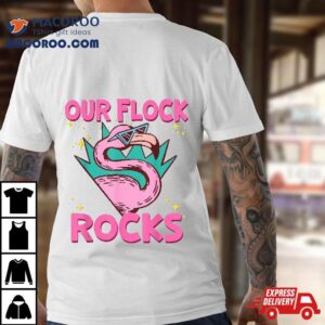 Our Flock Rocks Flamingo Matching Family Vacation Group Shirt