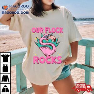 Our Flock Rocks Flamingo Matching Family Vacation Group Tshirt