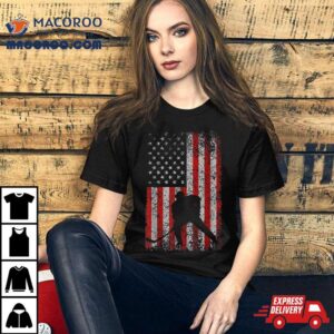 Patriotic American Flag Ice Hockey Gift Player Fan Tshirt