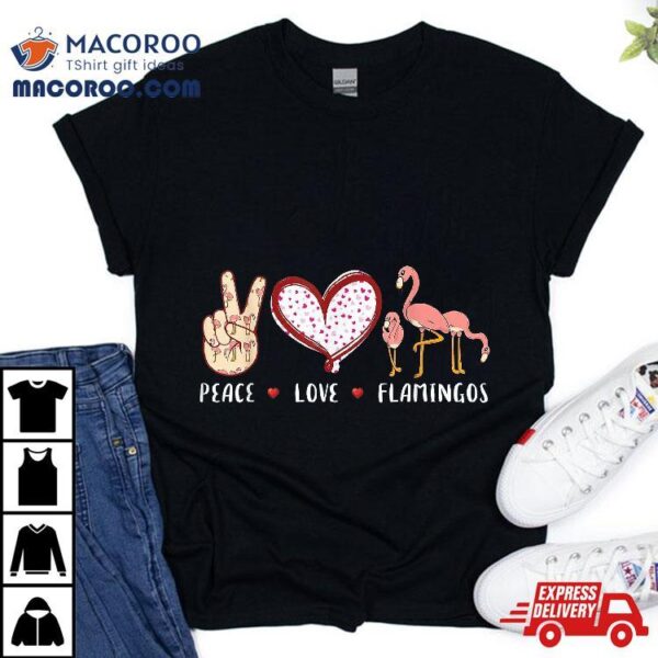 Peace Love Flamingo Gifts For Kids Girls Flamingos Shirt