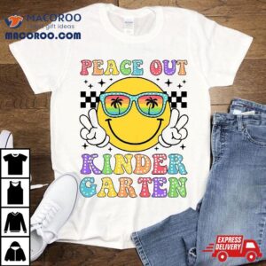 Peace Out Kindergarten Last Day Of School Teacher Kids Tshirt