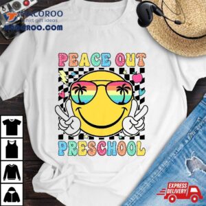 Peace Out Preschool Retro Graduation Last Day Of School Shirt