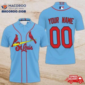 Personalized St Louis Cardinals Your Name 00 Light Blue 2020 Jersey Inspired Style Polo Shirt For Fans