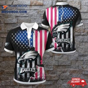 Philadelphia Eagles American Flag Polo Shirt Gift For Fans