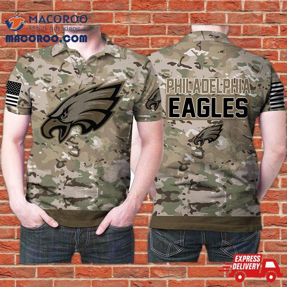 Philadelphia Eagles Camouflage Veteran American Flag 3D Printed Gift For Fan Polo Shirt Philadelphia Eagles Camouflage Veteran American Flag 3D Printed Gift For Fan Polo Shirt