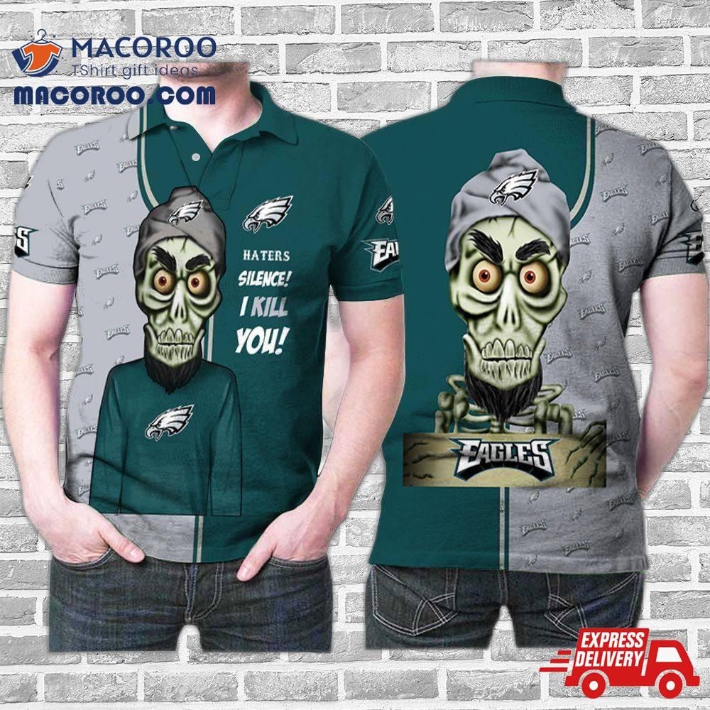 Philadelphia Eagles Puppet Haters Silence I Kill You 3D Printed Gift For Fan Polo Shirt Philadelphia Eagles Puppet Haters Silence I Kill You 3D Printed Gift For Fan Polo Shirt
