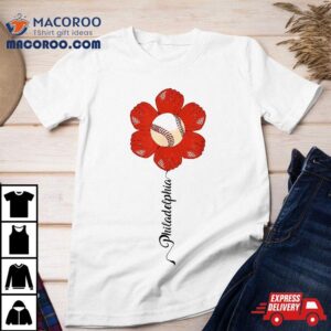 Philly Colorful Baseball Flower Souvenir Tee I Love Tshirt