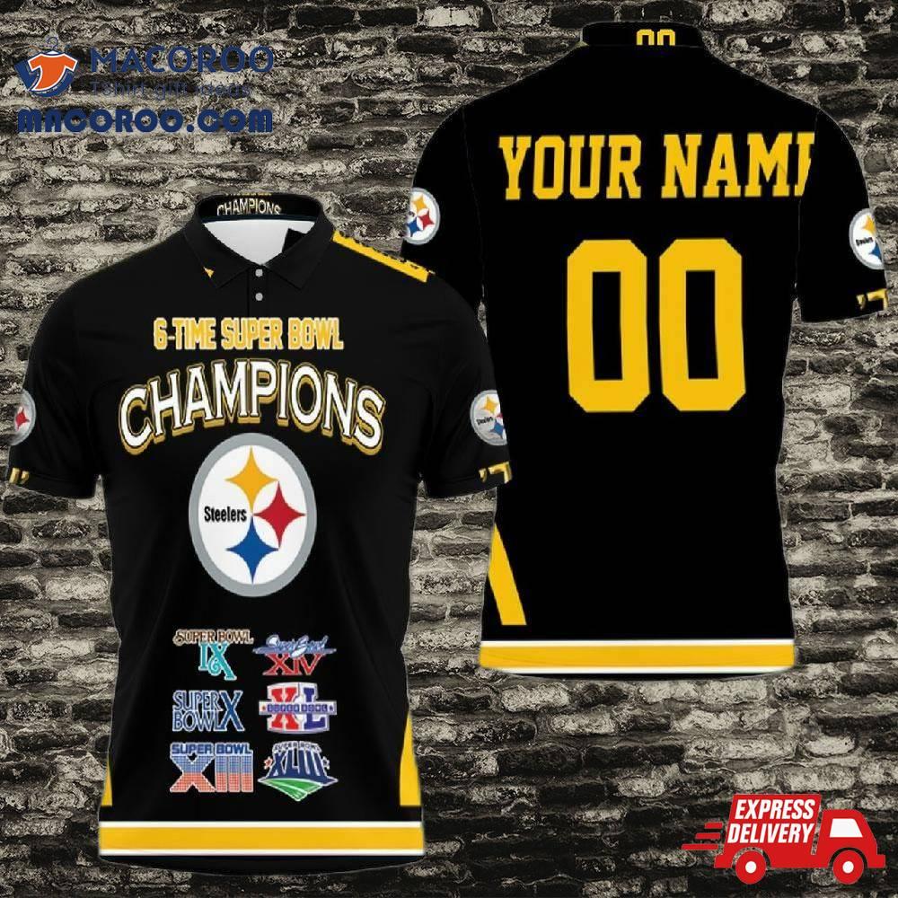 Pittsburgh Steelers 6-time Super Bowl Champions For Fans Personalized Polo Shirt Pittsburgh Steelers 6-time Super Bowl Champions For Fans Personalized Polo Shirt