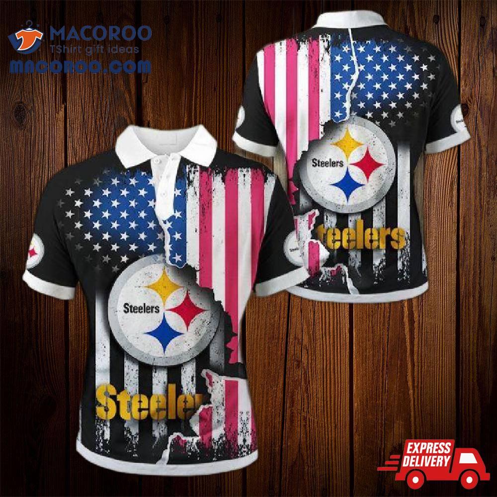 Pittsburgh Steelers American Flag Polo Shirt Pittsburgh Steelers American Flag Polo Shirt