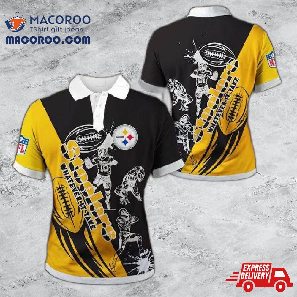 Pittsburgh Steelers Casual 3D Polo Shirt Pittsburgh Steelers Casual 3D Polo Shirt