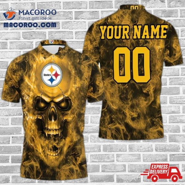 Pittsburgh Steelers Nfl Fans Skull Personalized Polo Shirt