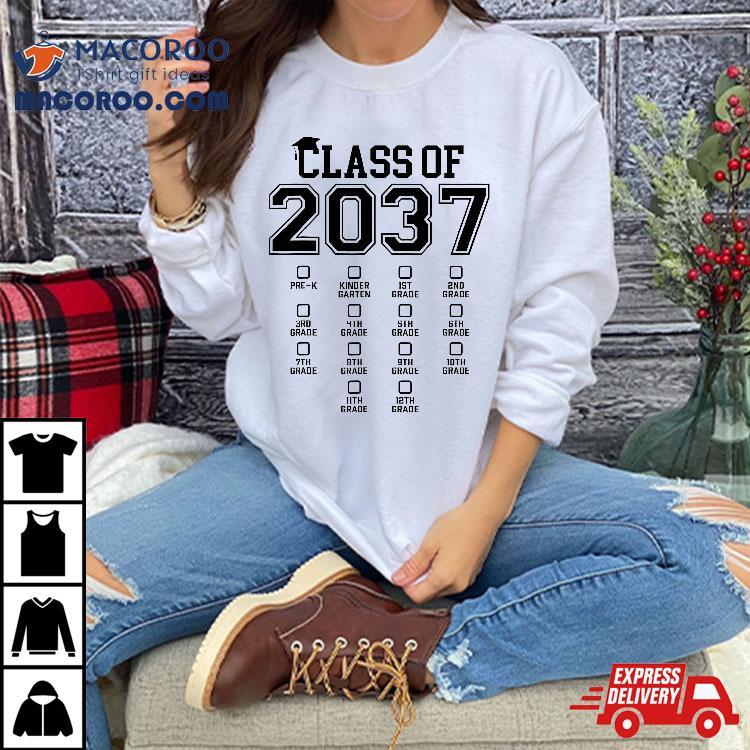 Pre-k Class Of 2037 Grow With Me First Day School Graduation Shirt Pre-k Class Of 2037 Grow With Me First Day School Graduation Shirt