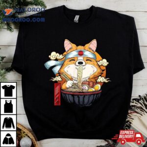 Ra Kawaii Corgi Puppy Japanese Noodles Anime Gif Tshirt