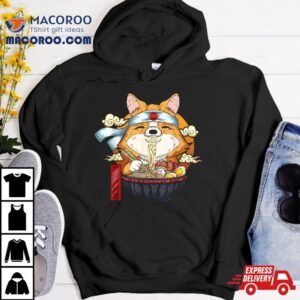 Ra Kawaii Corgi Puppy Japanese Noodles Anime Gif Tshirt