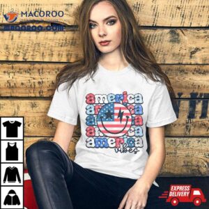 Retro 4th Of July America Vibes Groovy Smile Patriotic Shirt