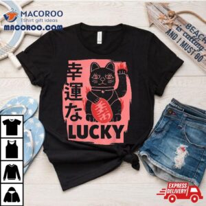 Retro Japanese Lucky Cat Kawaii Charm Anime Shirt