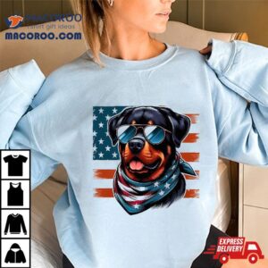 Rottweiler Th Of July American Flag Glasses Stay Cool Tshirt