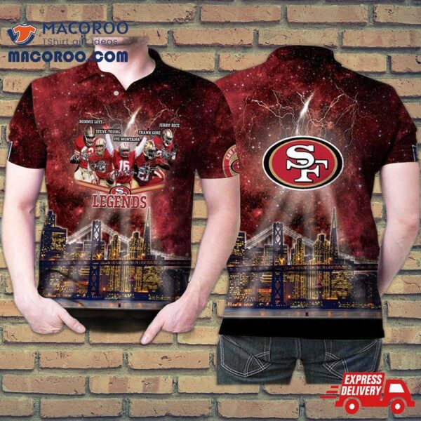 San Francisco 49ers 5 Legends In One Signatures 3D Printed Gift For Fan 2 Polo Shirt