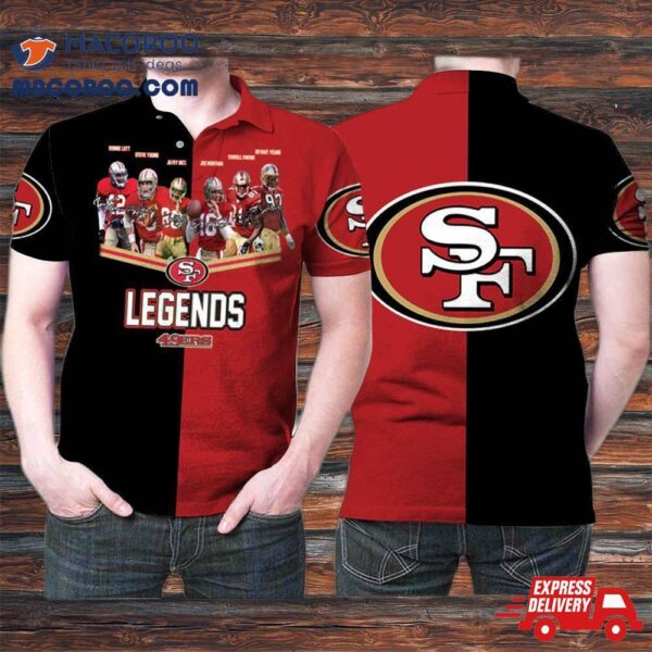 San Francisco 49ers 6 Legends Players Signed 3D Printed Gift For Niners Fan Polo Shirt