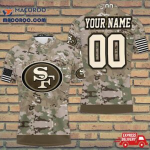 San Francisco 49ers Camouflage Veteran 3D Personalized Polo Shirt