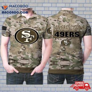 San Francisco 49ers Camouflage Veteran Us Flag 3D Printed Gift For Fan Polo Shirt