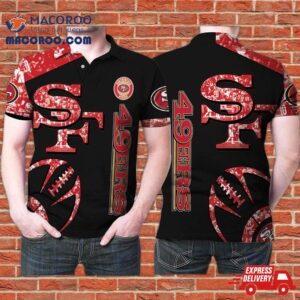 San Francisco 49ers Logo Ball Pattern 3D Printed Gift For Fan Polo Shirt