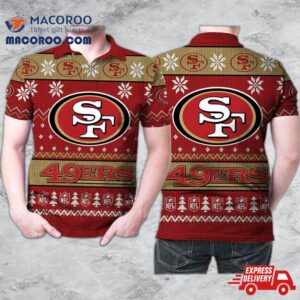 San Francisco 49ers Logo Nfl Ugly Christmas 3D Printed Gift For Niners Fan Polo Shirt