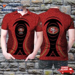 San Francisco 49ers Red Glitter Pattern 3D Printed Gift For Niners Fan Polo Shirt