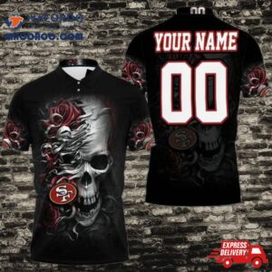 San Francisco 49ers Skull Flower For Fans Personalized Polo Shirt