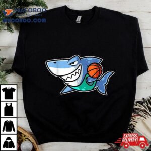 Shark Basketball Game Day Funny Team Sports B Ball Tshirt