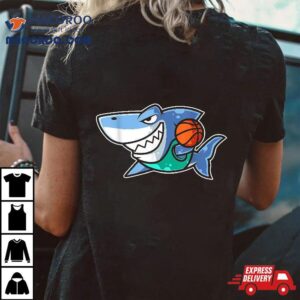 Shark Basketball Game Day Funny Team Sports B Ball Tshirt