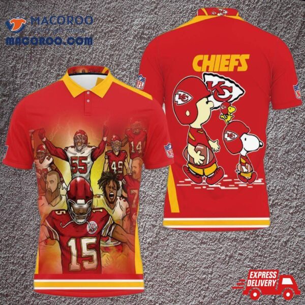 Snoopy Kansas City Chiefs Afc West Division Champions Super Bowl 2021 3D Polo Shirt