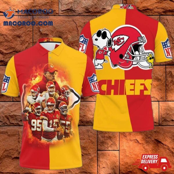 Snoopy Kansas City Chiefs Helmet Afc West Division Champions Super Bowl 2021 3D Polo Shirt