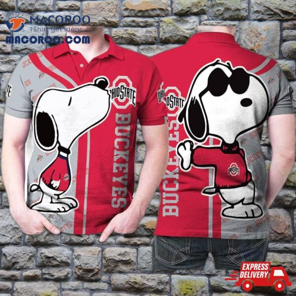 Snoopy Kiss Ohio State Buckeyes Logo 3D Printed Gift For Snoopyfan Polo