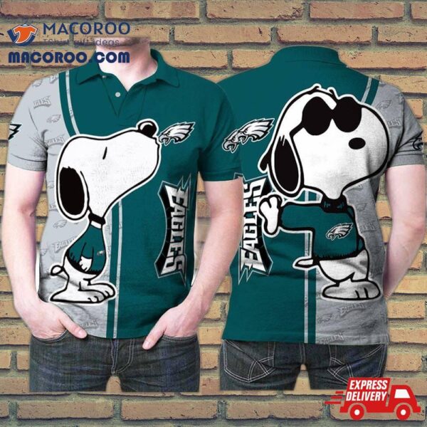 Snoopy Kiss Philadelphia Eagles Logo 3D Printed Gift For Fan Polo Shirt