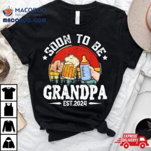 Soon To Be Grandpa Retro Pregnancy Announcet Dad Tshirt